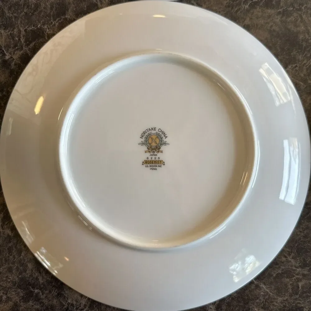 Set Of 4 Noritake China‎ Rosemist 6225 Salad Plates 8.25”